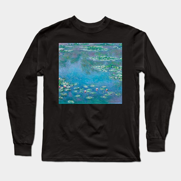 Water Lilies (1840-1926) by Claude Monet Long Sleeve T-Shirt by MelsPlace